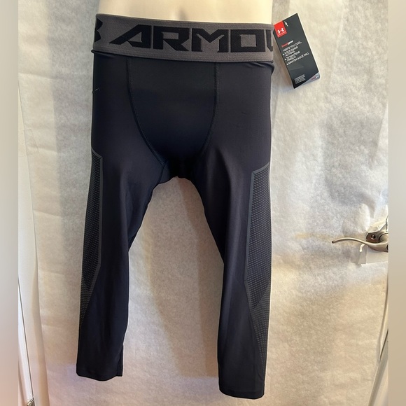 Under Armour Heat Gear Compression running Black Performance tights NWT Sz-M I9 - Picture 2 of 8